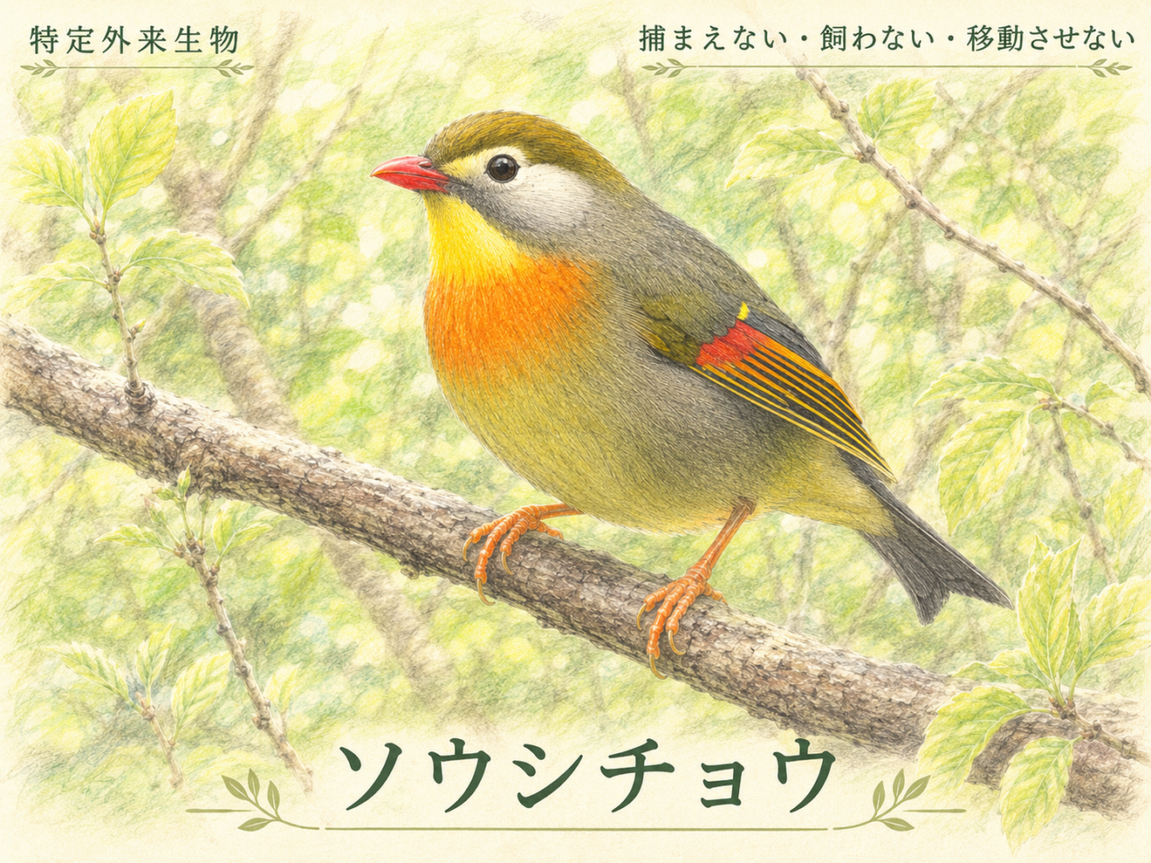 ソウシチョウは外来種?特定外来生物としての注意点