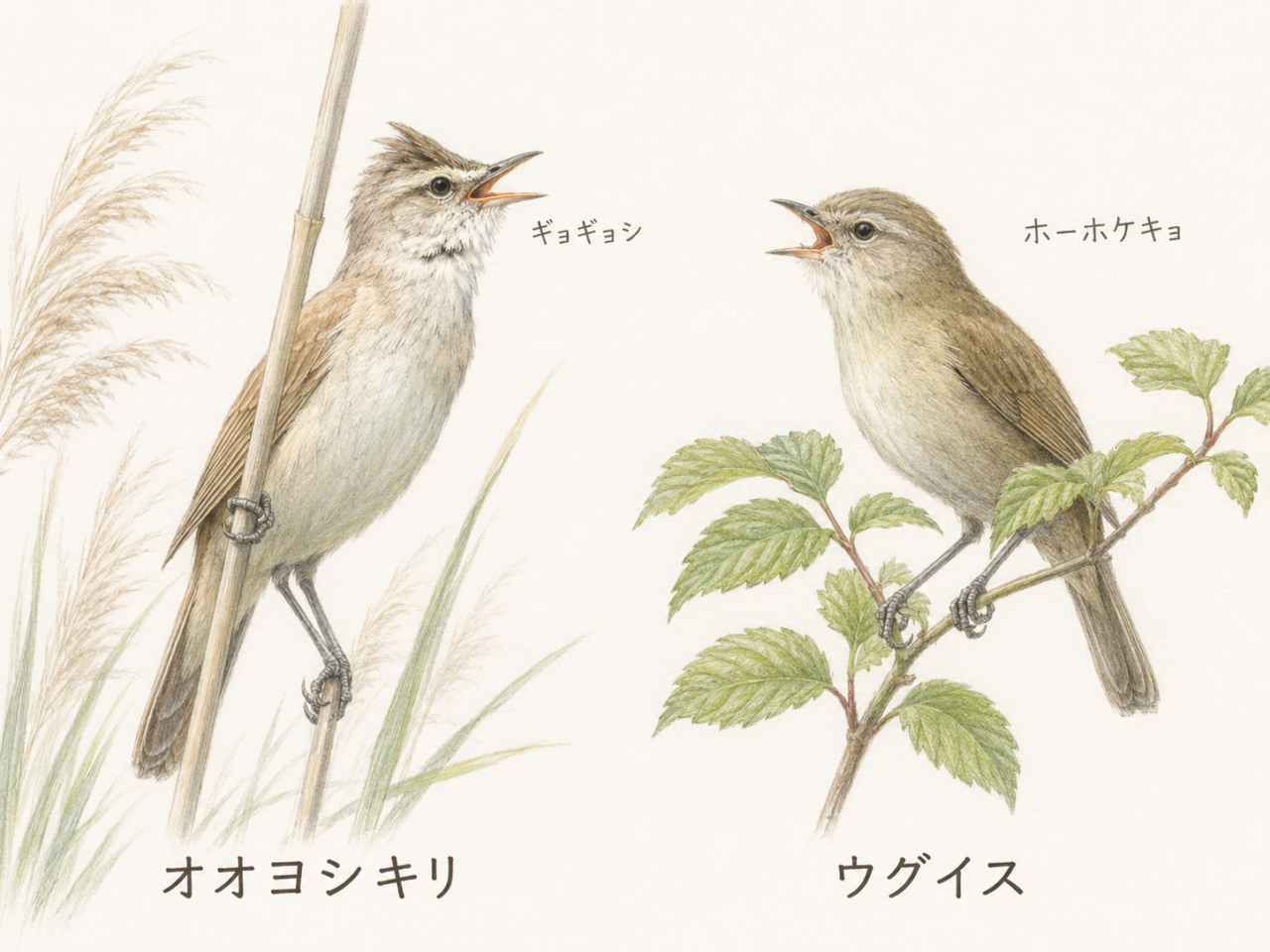 オオヨシキリと似た鳥との違い