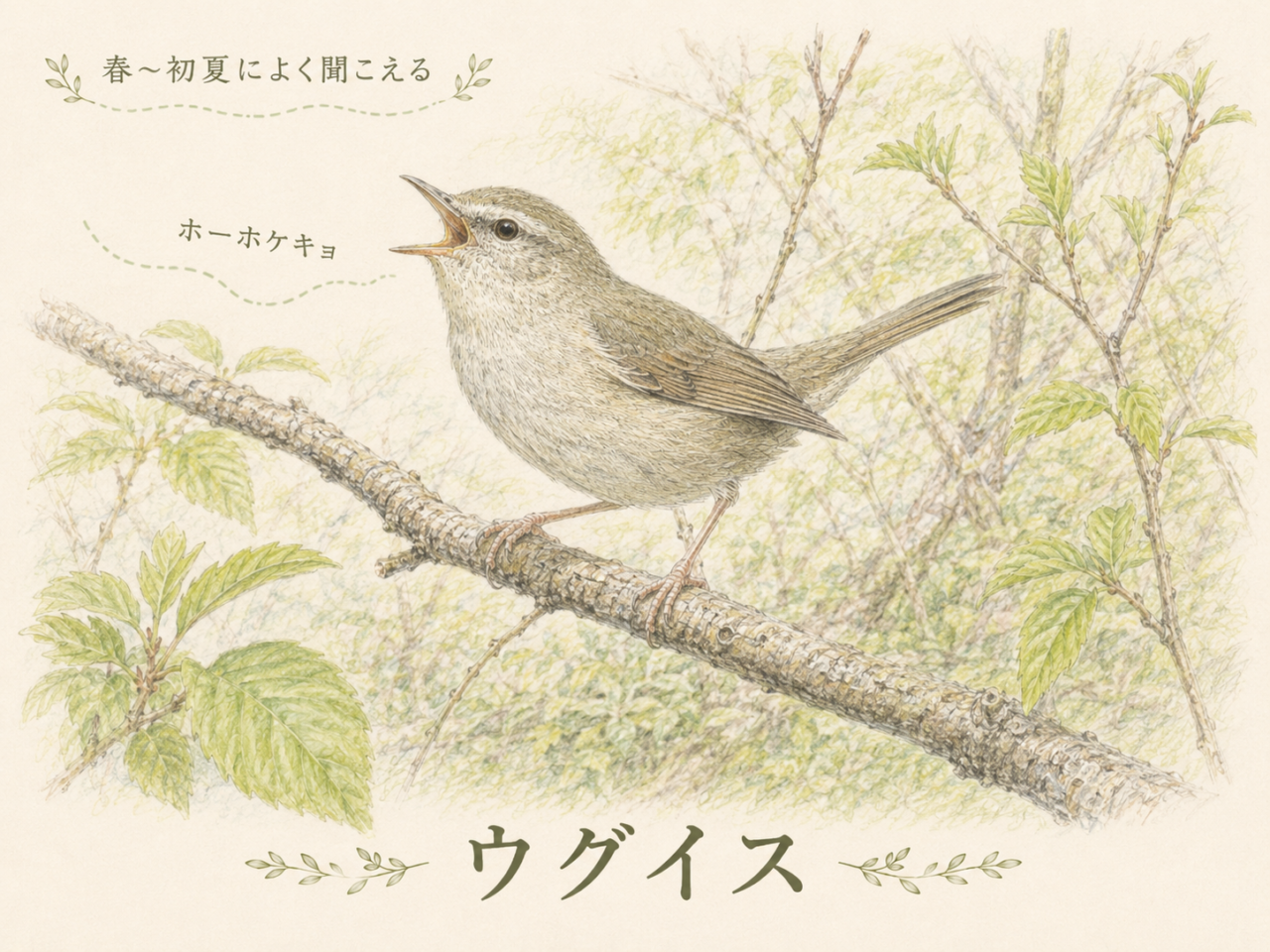 ウグイスの鳴き声|「ホーホケキョ」は春から初夏のさえずり