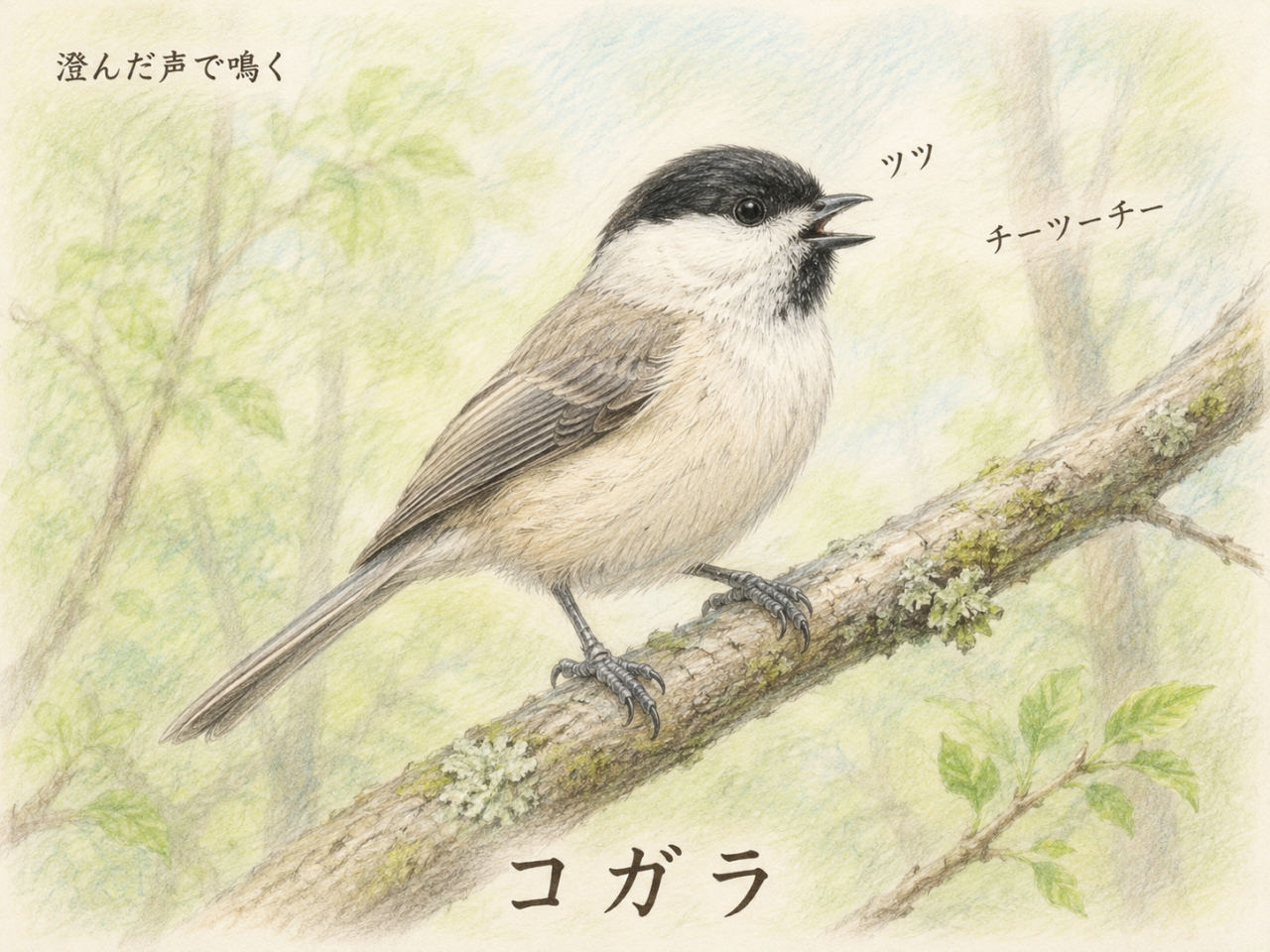 コガラの鳴き声｜「ツツ」「チーツーチー」と聞こえることも
