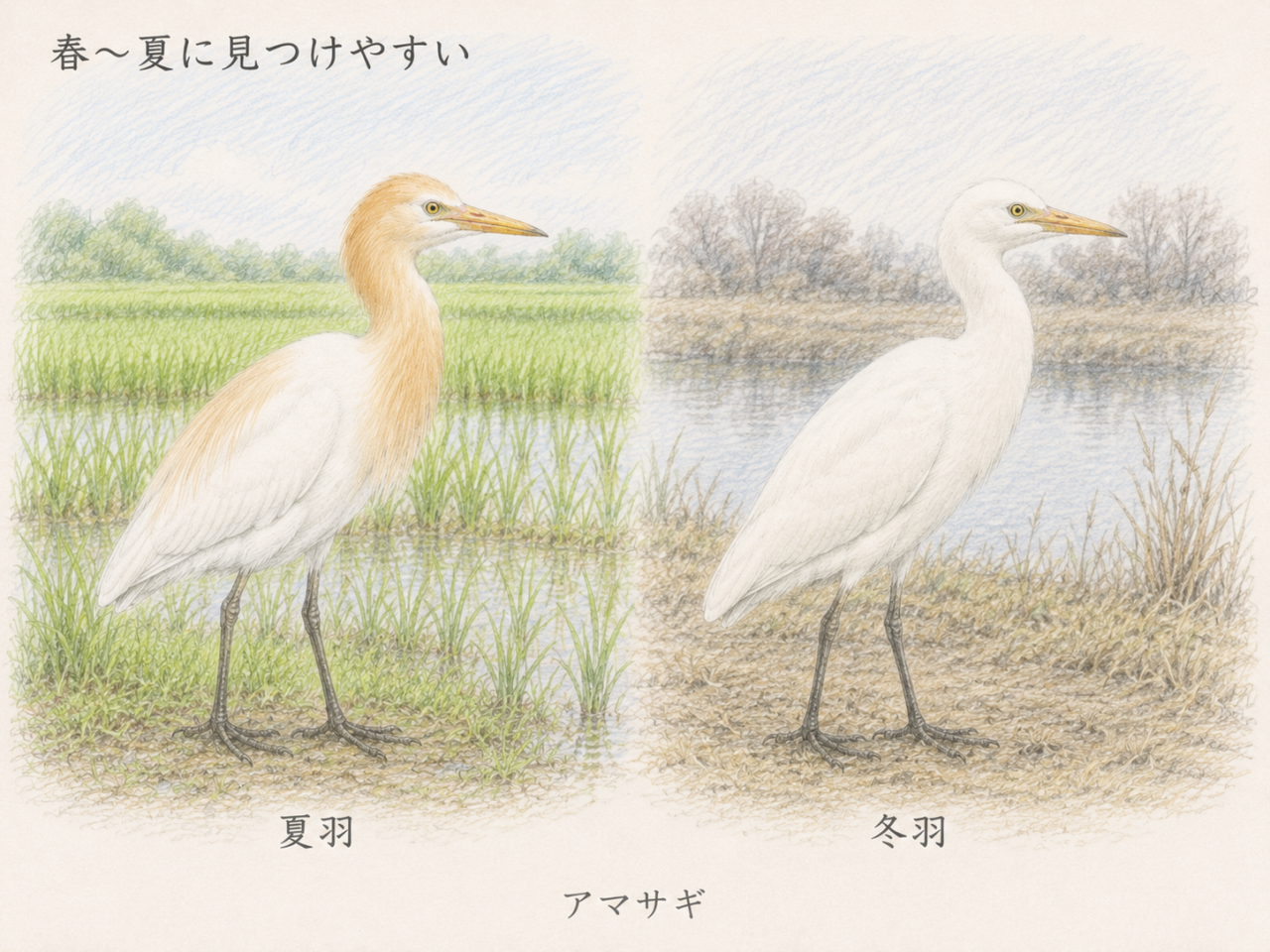 アマサギが見られる季節