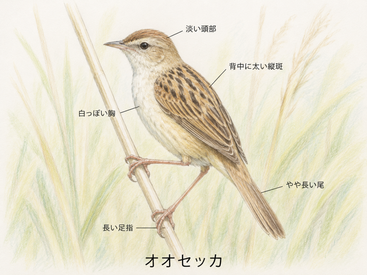 オオセッカの大きさと見た目の特徴