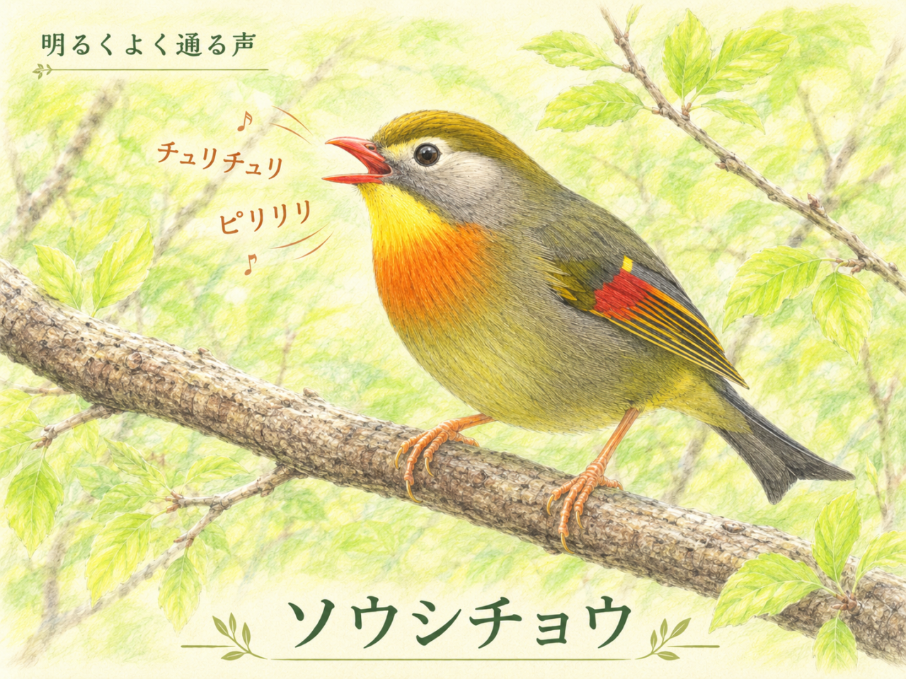 ソウシチョウの鳴き声|明るくよく通る声が手がかり