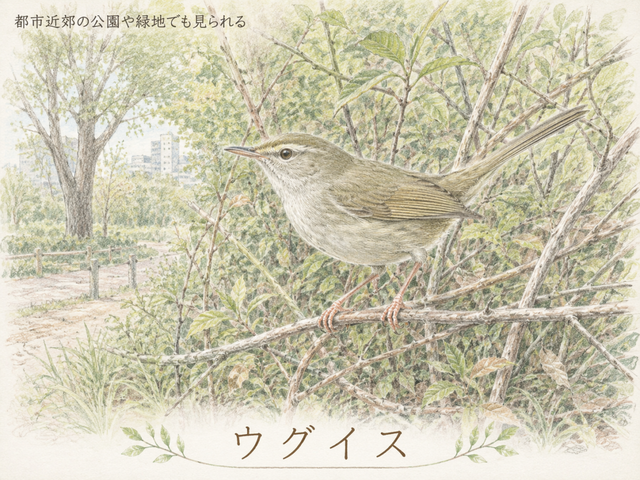 ウグイスを見つけやすい環境|都市近郊でも声を聞ける