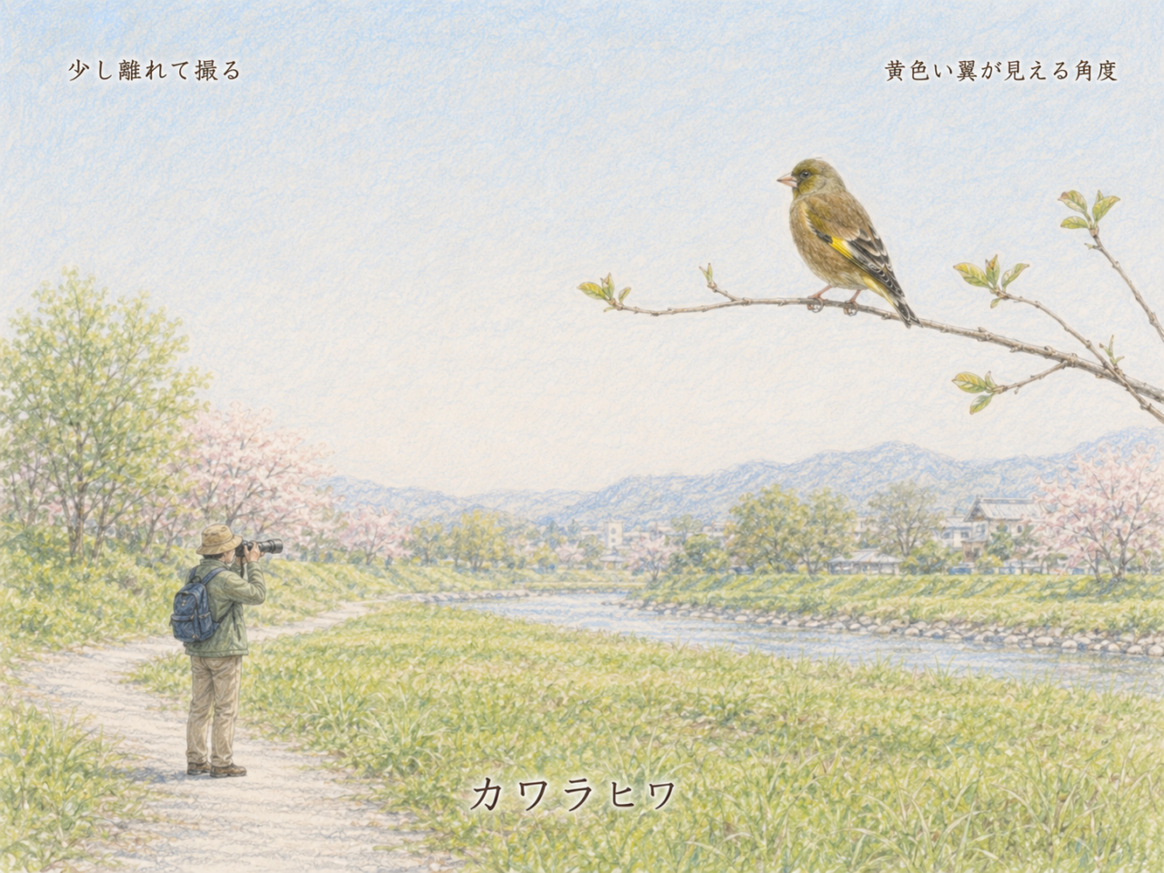 カワラヒワを写真に撮るときのポイント