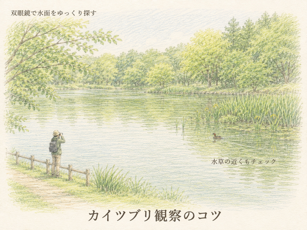 カイツブリ観察のコツ