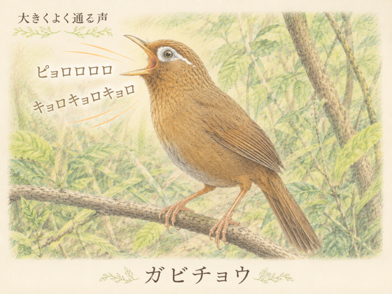 ガビチョウの鳴き声はとても大きい