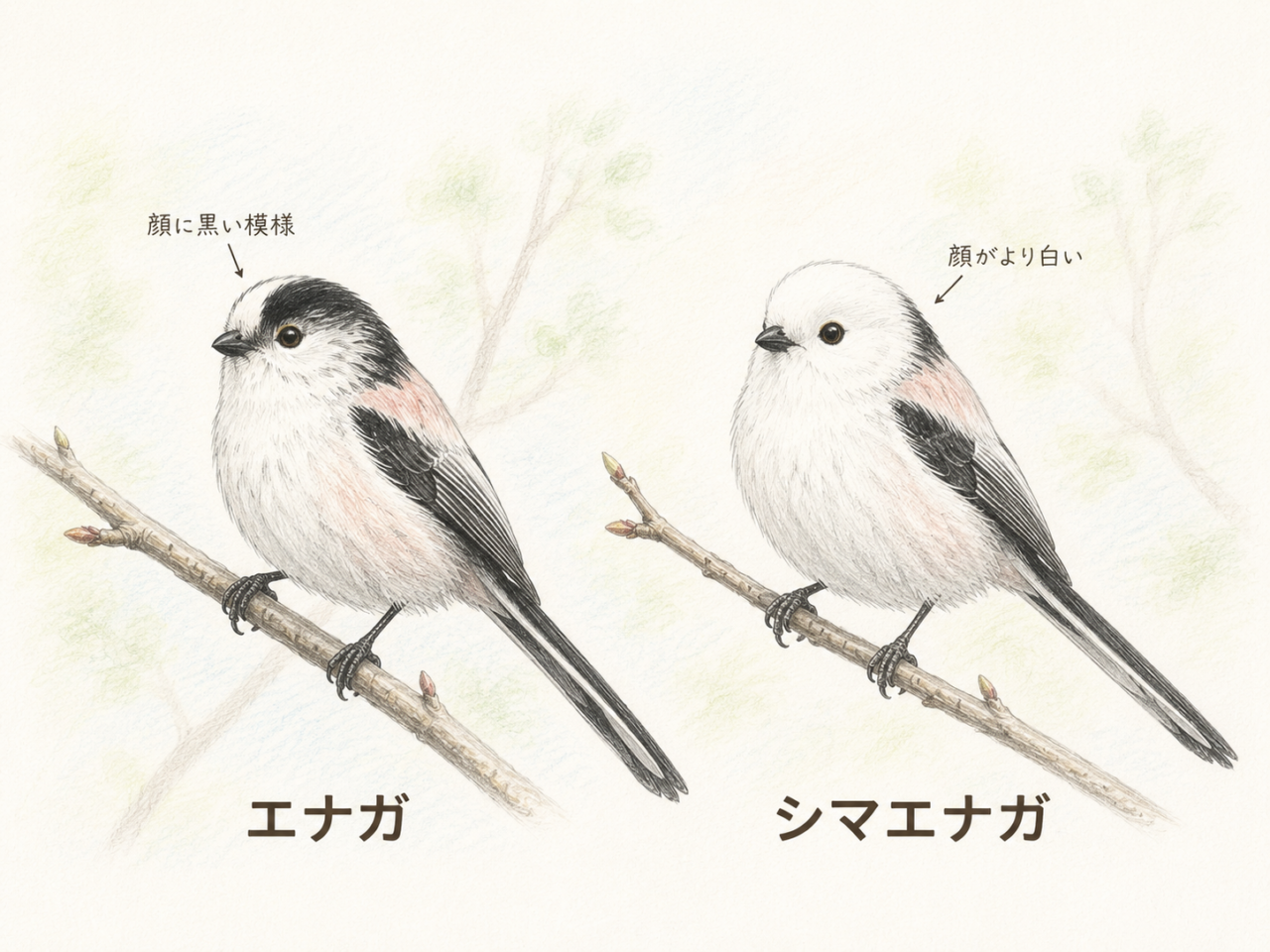 エナガとシマエナガの違い