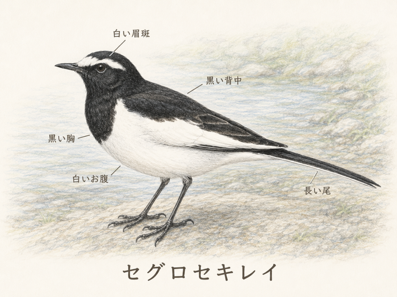 セグロセキレイの特徴