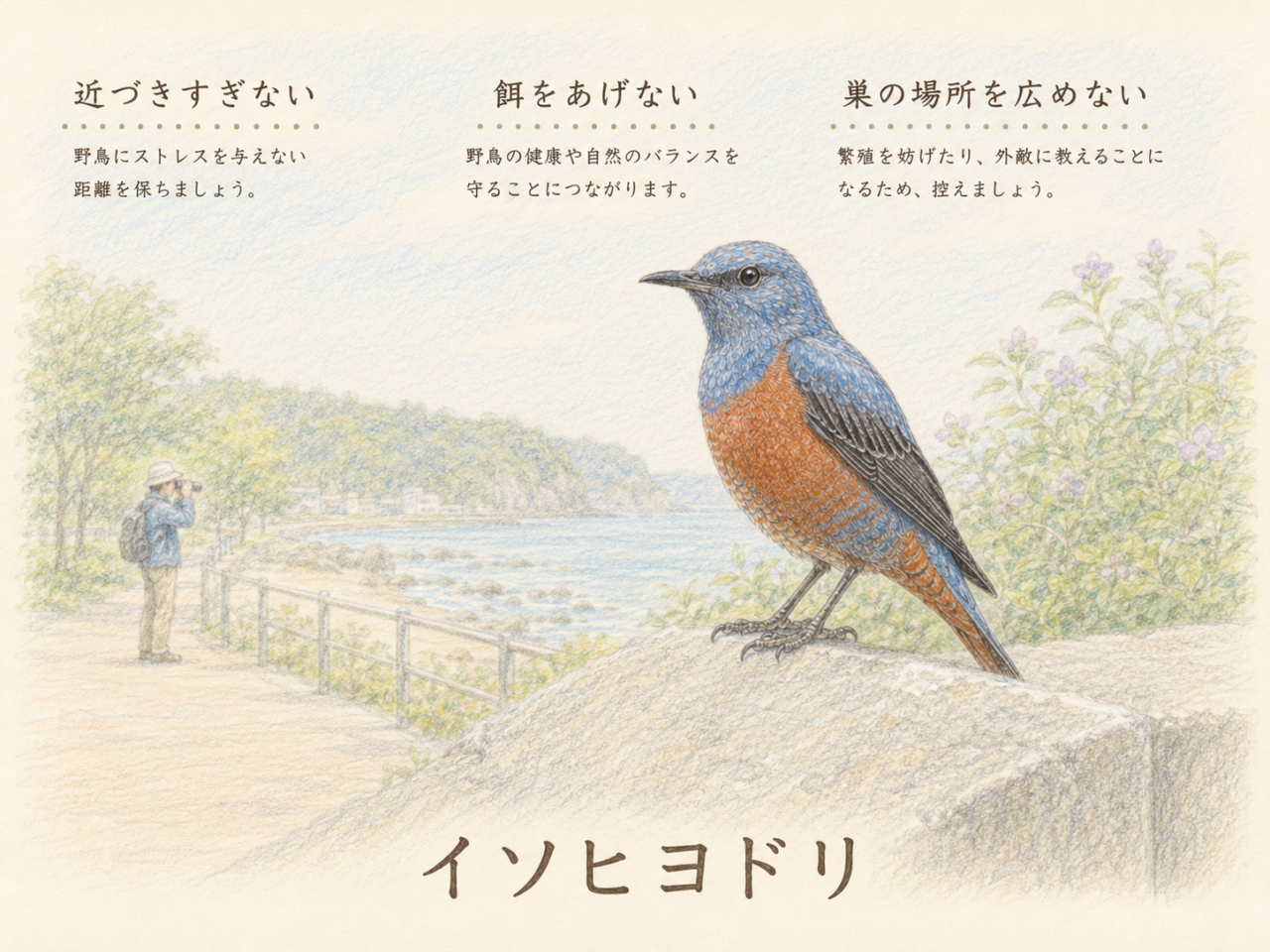 イソヒヨドリ観察のマナー