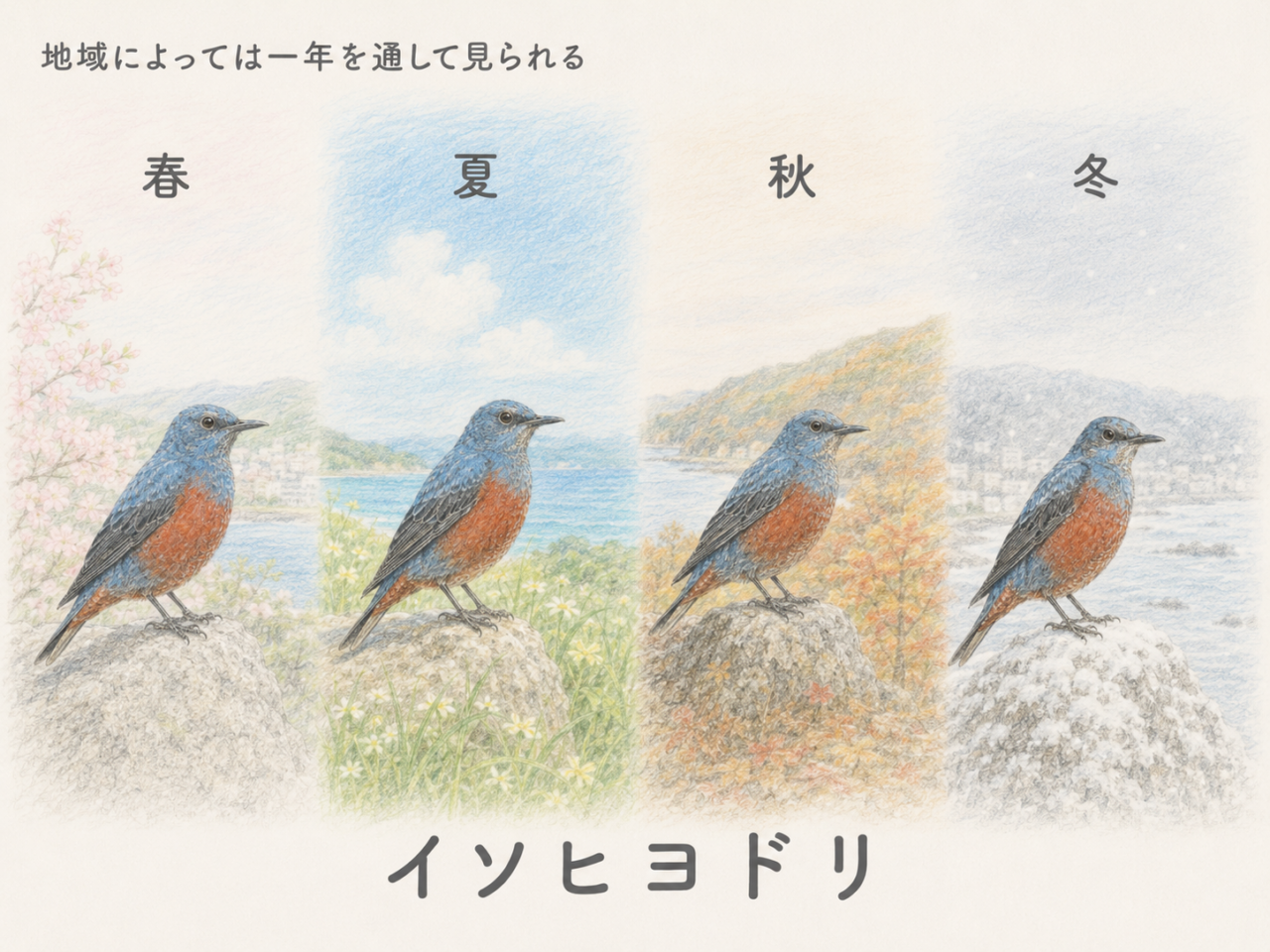 イソヒヨドリが見られる季節