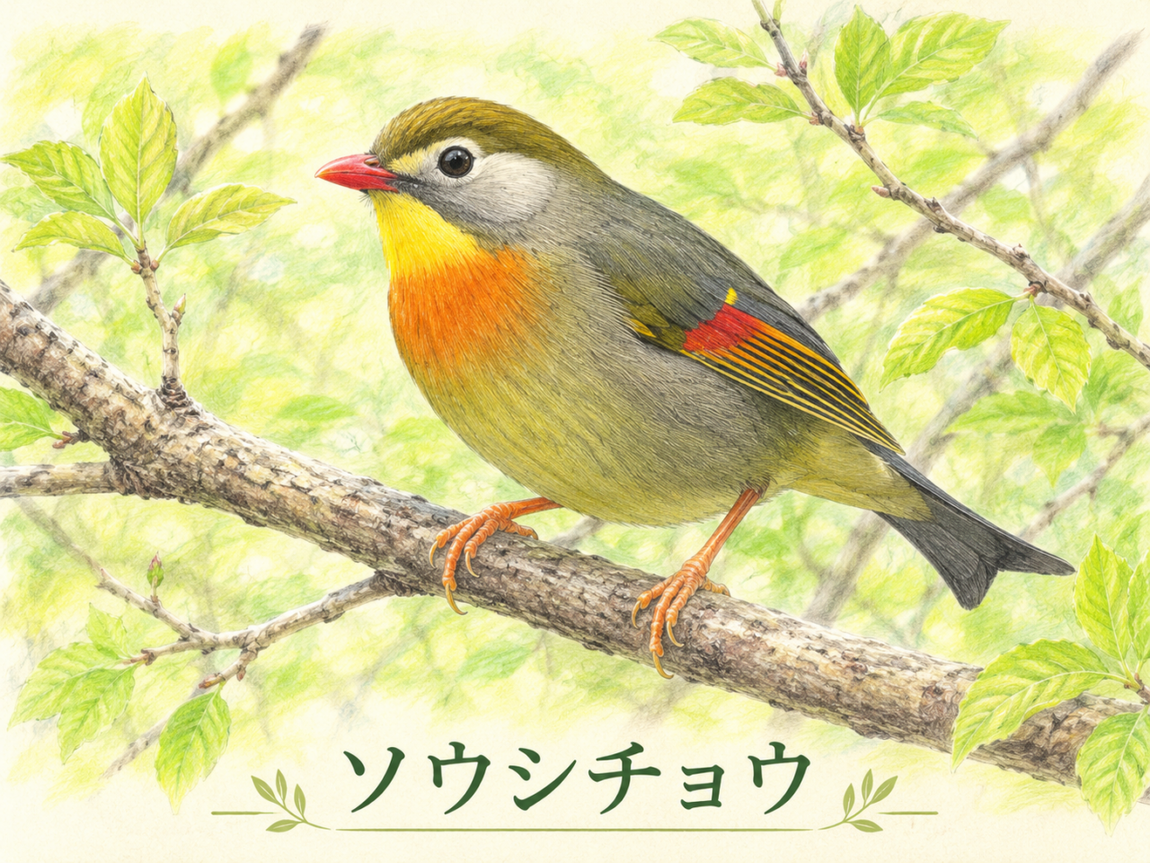 ソウシチョウとは?日本で見られる美しい外来種の特徴・生息地・鳴き声・原産地を解説