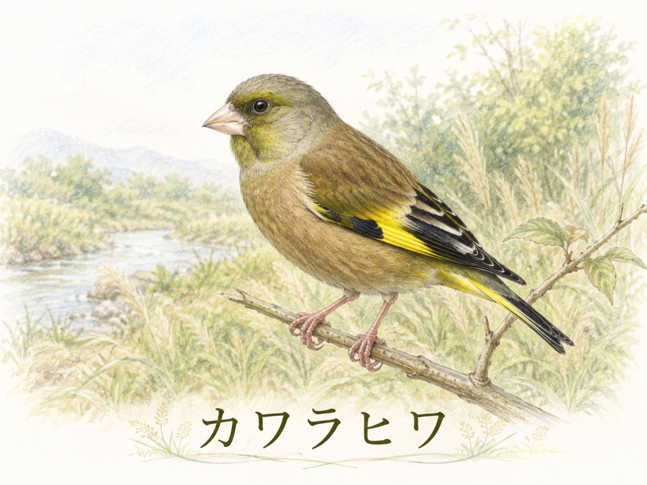 カワラヒワとは?日本で見られる黄色い翼の小鳥の特徴・鳴き声・生息地を初心者向けに解説