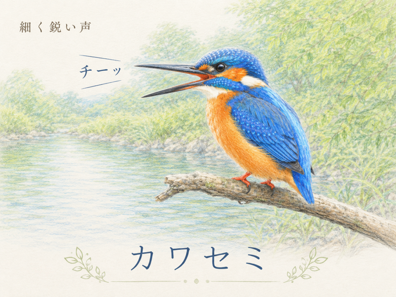 カワセミの鳴き声|「チーッ」と聞こえる鋭い声