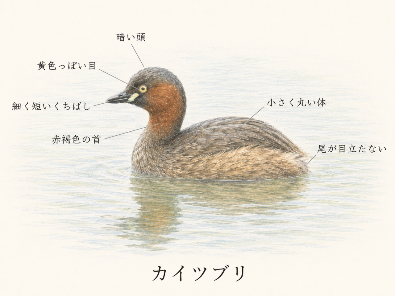カイツブリの特徴|初心者が見るべき識別ポイント