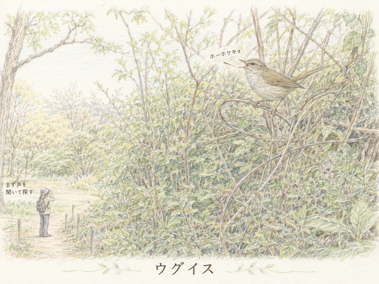 ウグイスの探し方|初心者はまず鳴き声を頼りにしよう