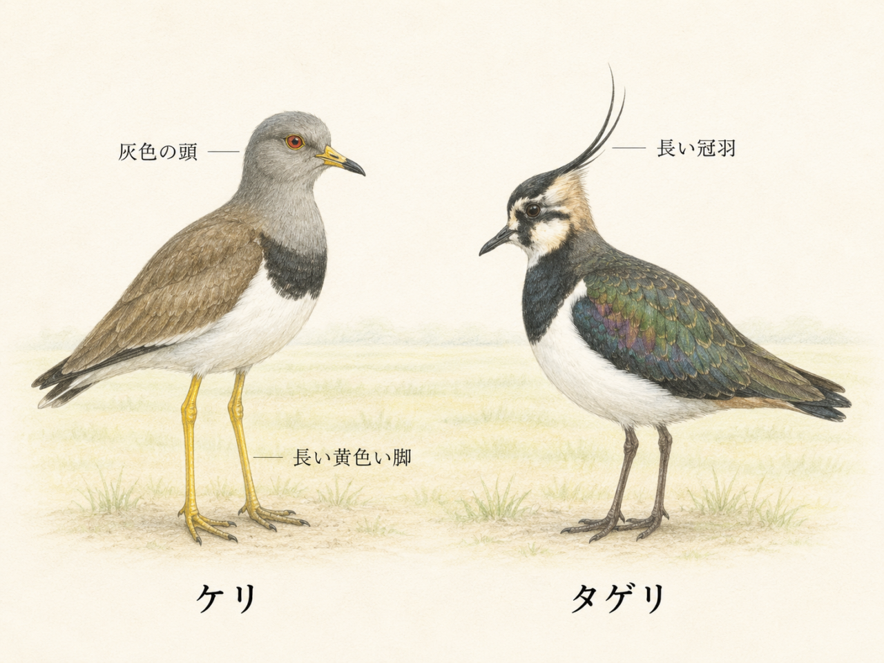 ケリと似ている鳥との違い