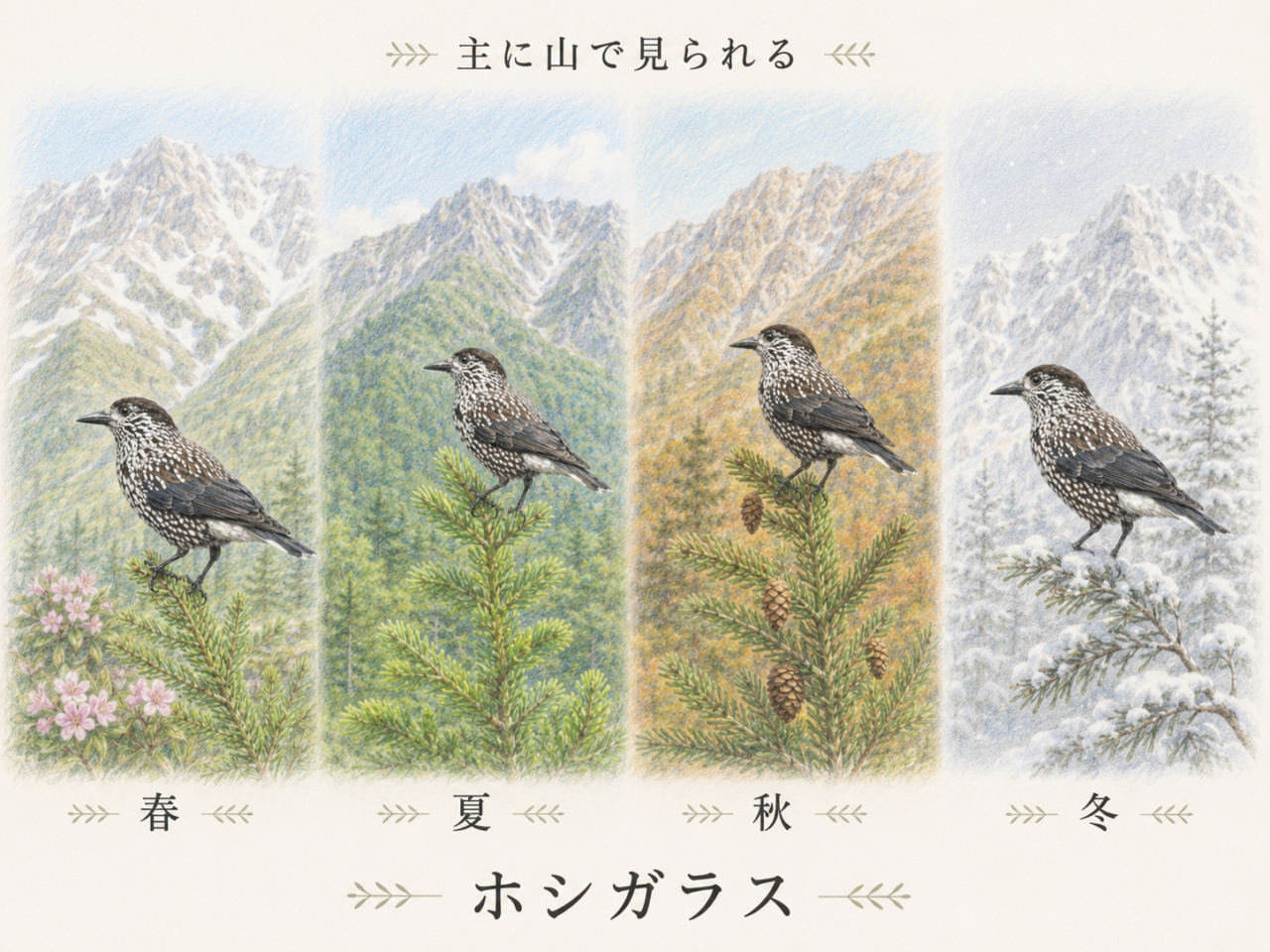 ホシガラスの季節|いつ見られる?