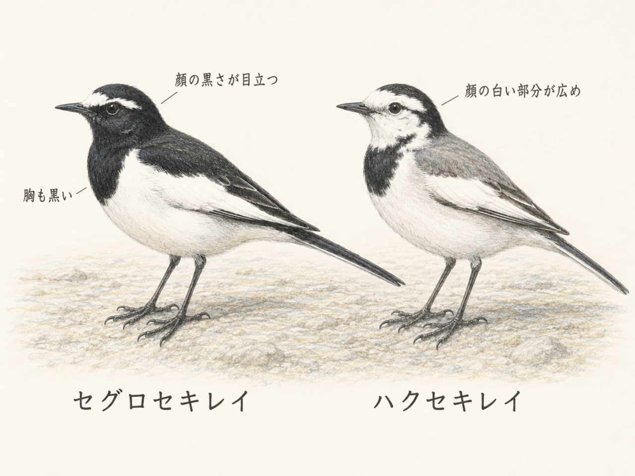 セグロセキレイとハクセキレイの違い