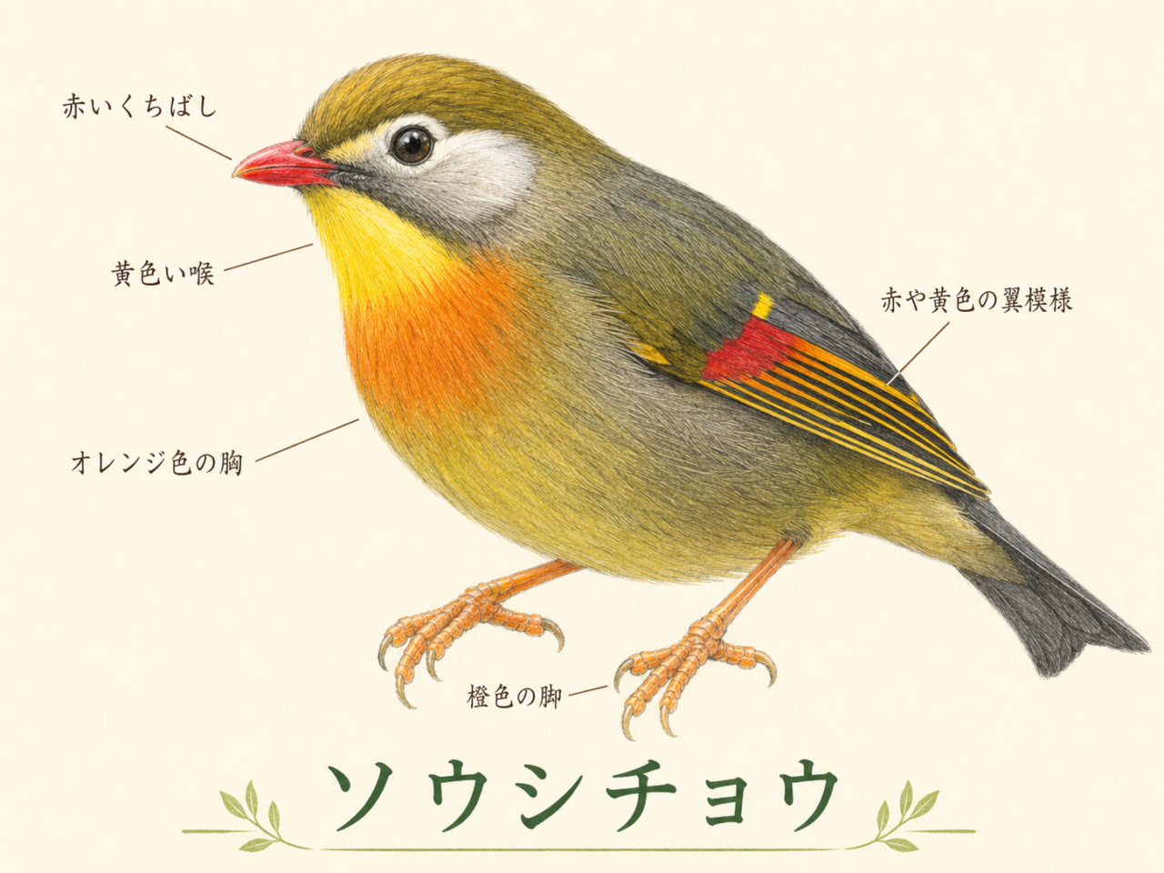 ソウシチョウの特徴|初心者でもわかる見分け方
