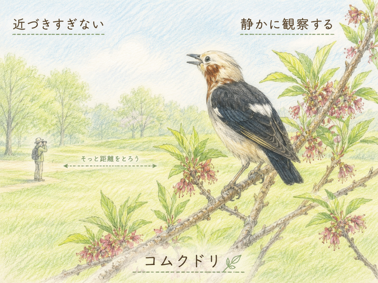 コムクドリを観察するときのマナー