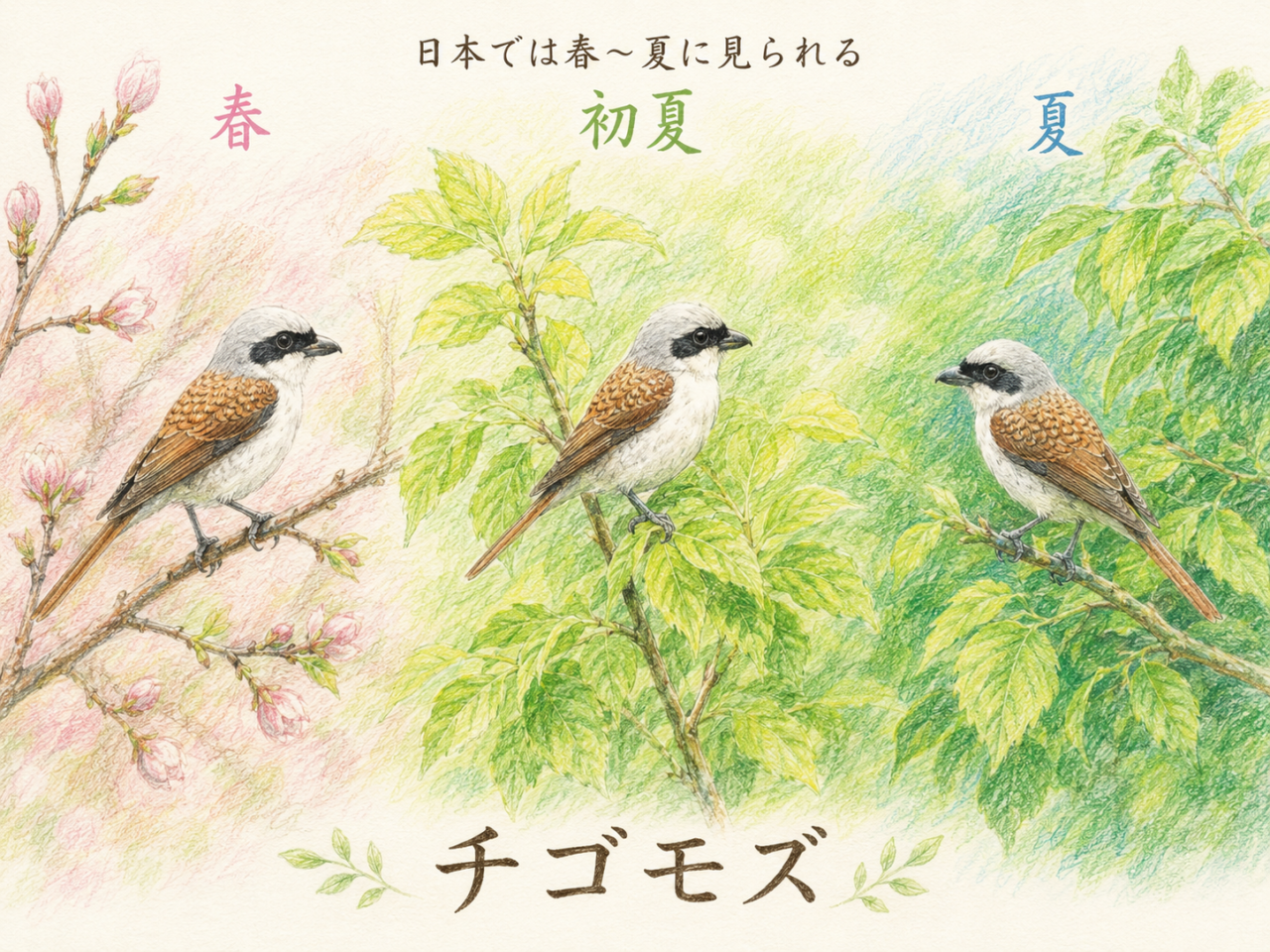 チゴモズの季節|いつ日本で見られる?