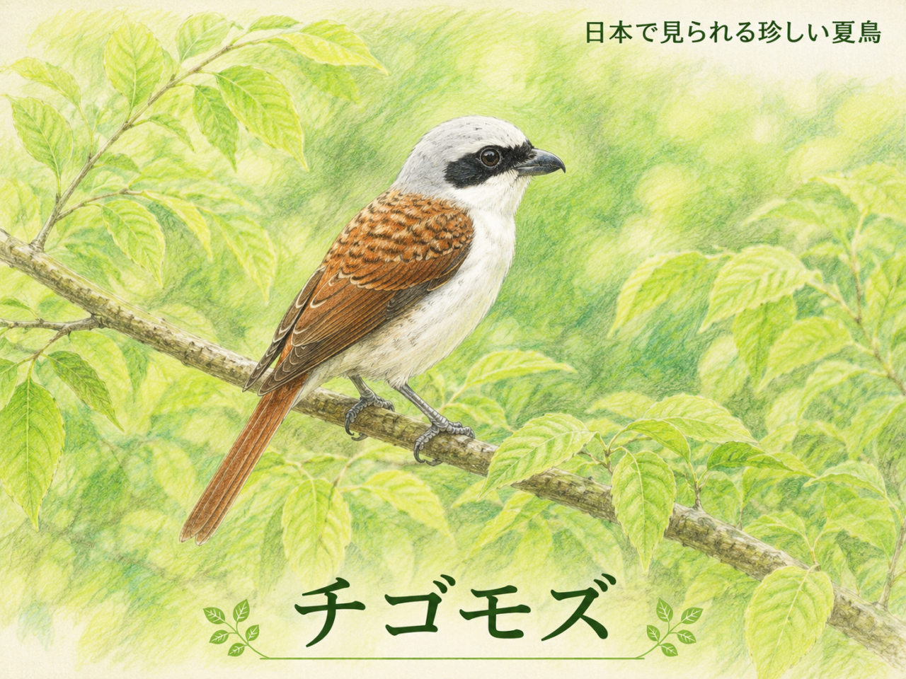 チゴモズとは?日本で見られる珍しい夏鳥の特徴・生息地・鳴き声を初心者向けに解説
