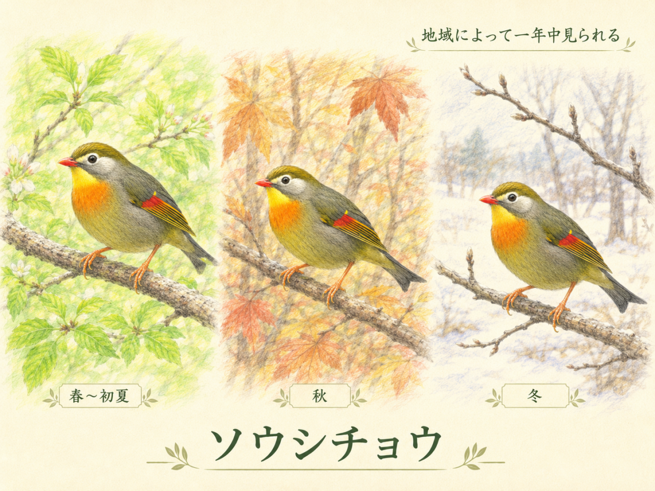 ソウシチョウの季節|いつ見られる?