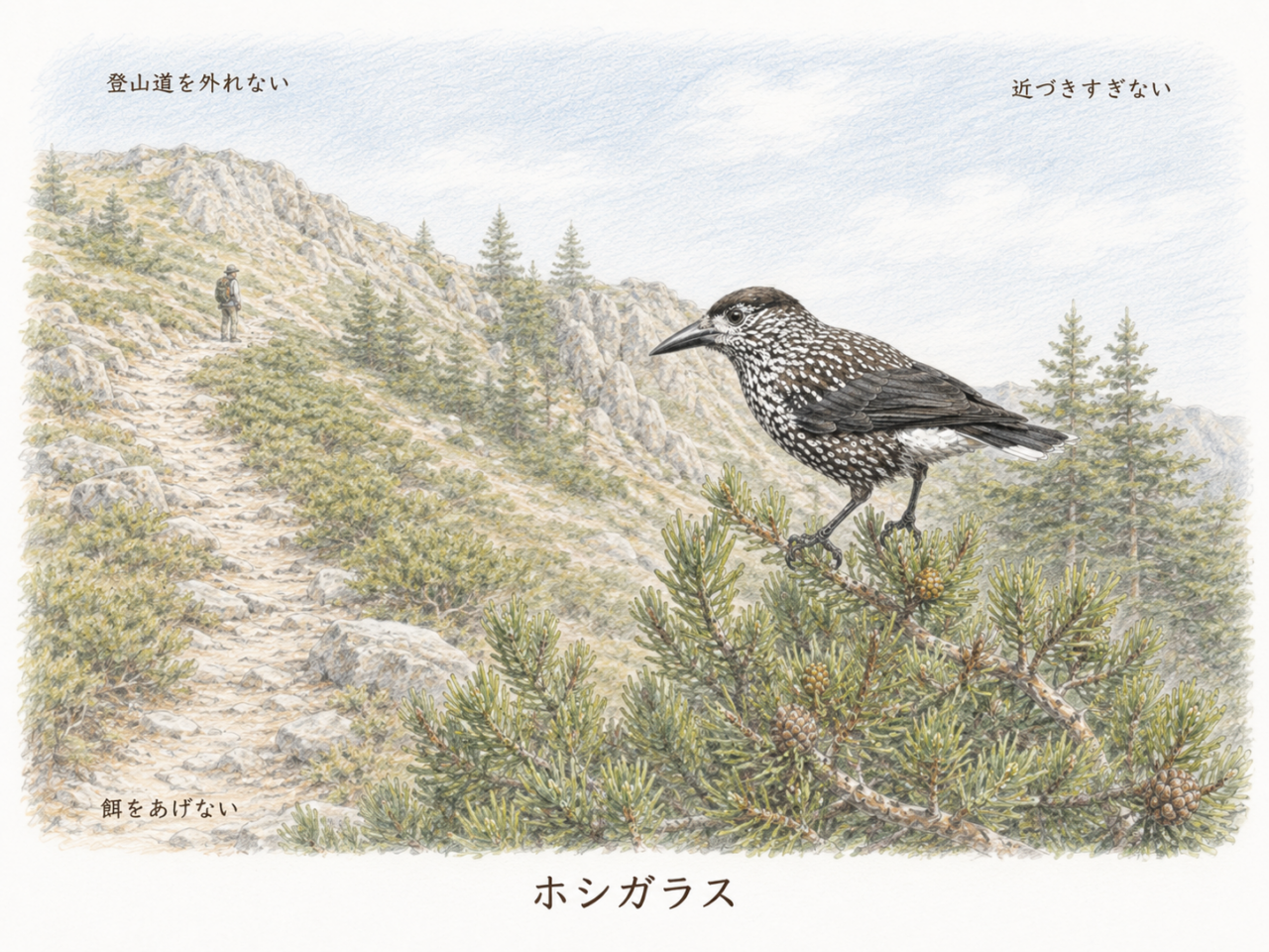 ホシガラスを観察するときの注意点
