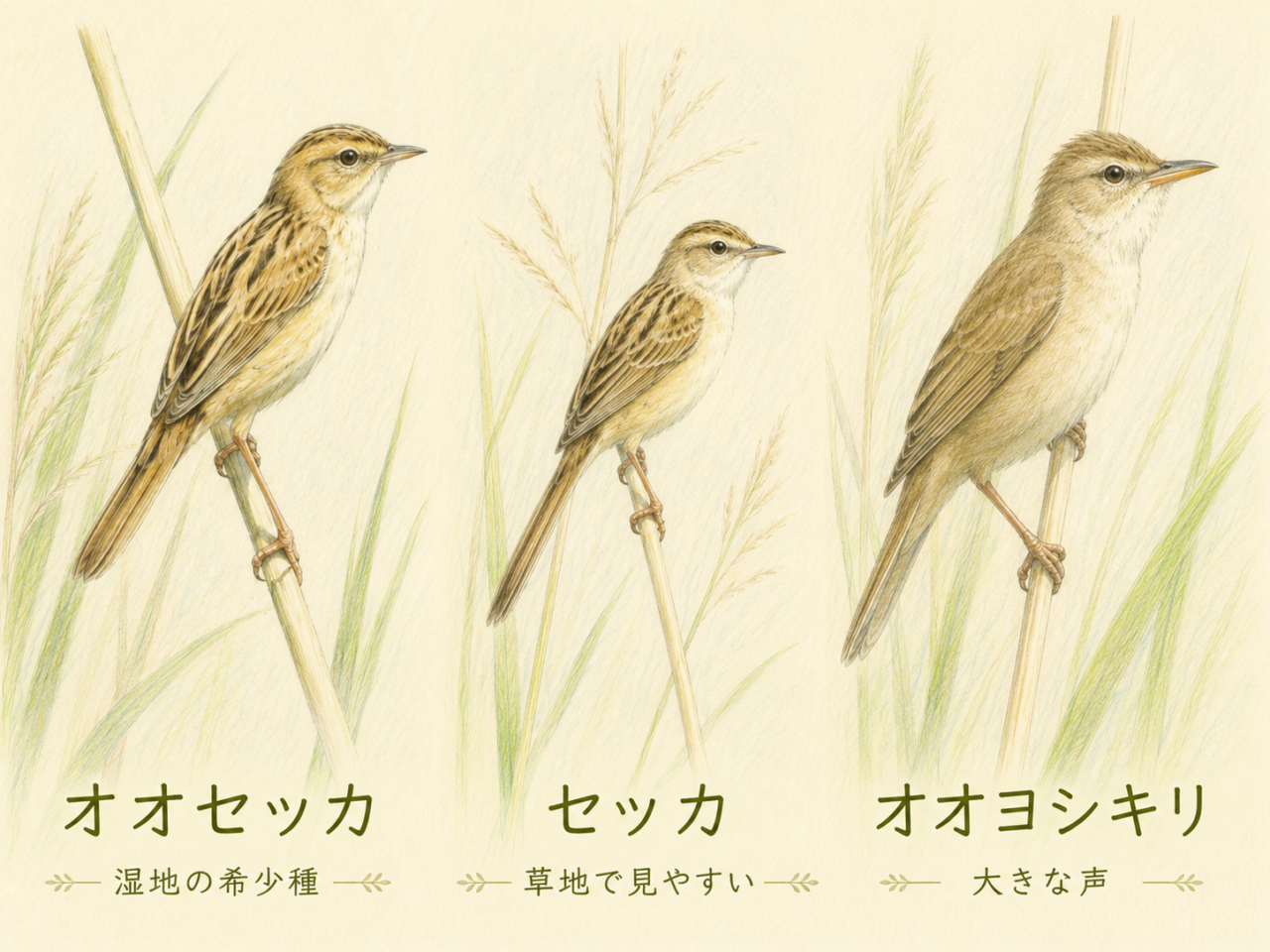 オオセッカと似ている鳥