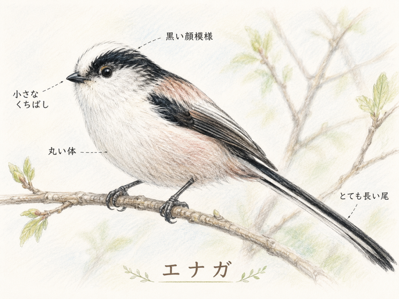 エナガの特徴|初心者が覚えたい見分け方