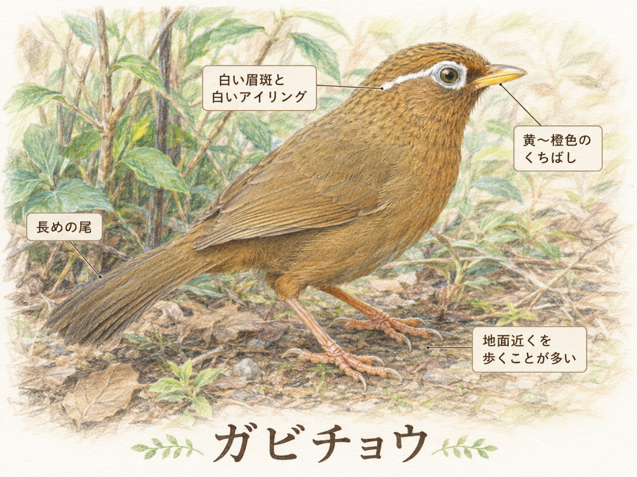 ガビチョウを見つけたら注目したいポイント