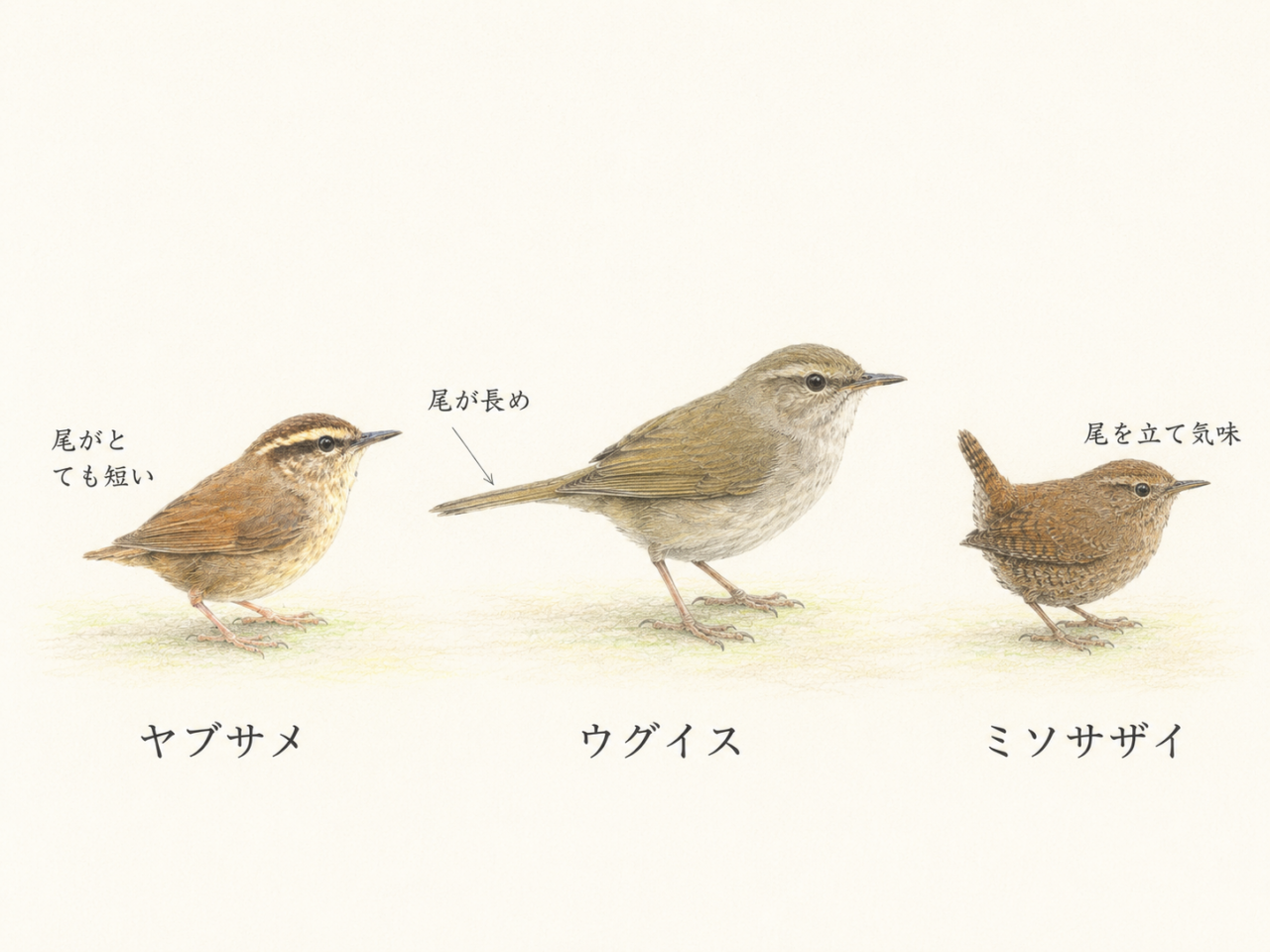 ヤブサメと似ている野鳥の違い