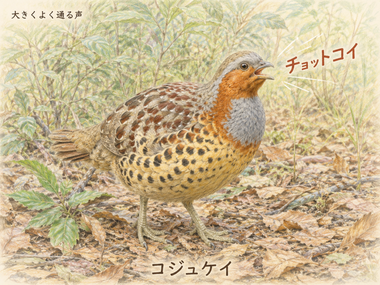 コジュケイの鳴き声