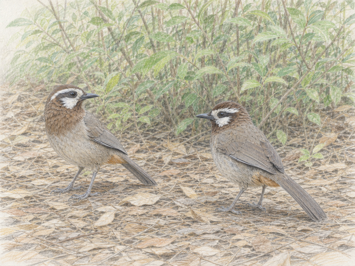 カオジロガビチョウの生息地|低木の多い林や公園