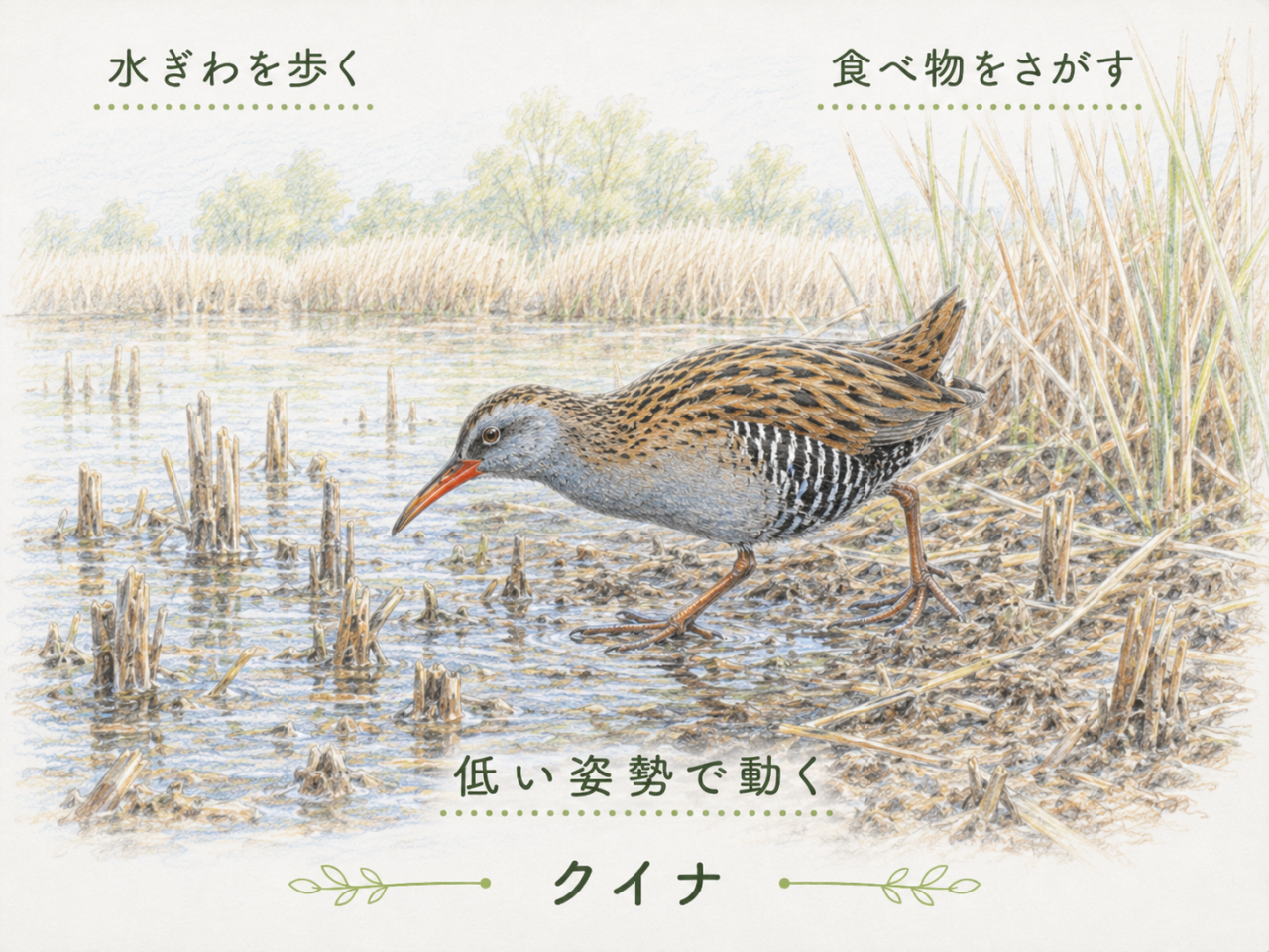 クイナに会えたら注目したい行動