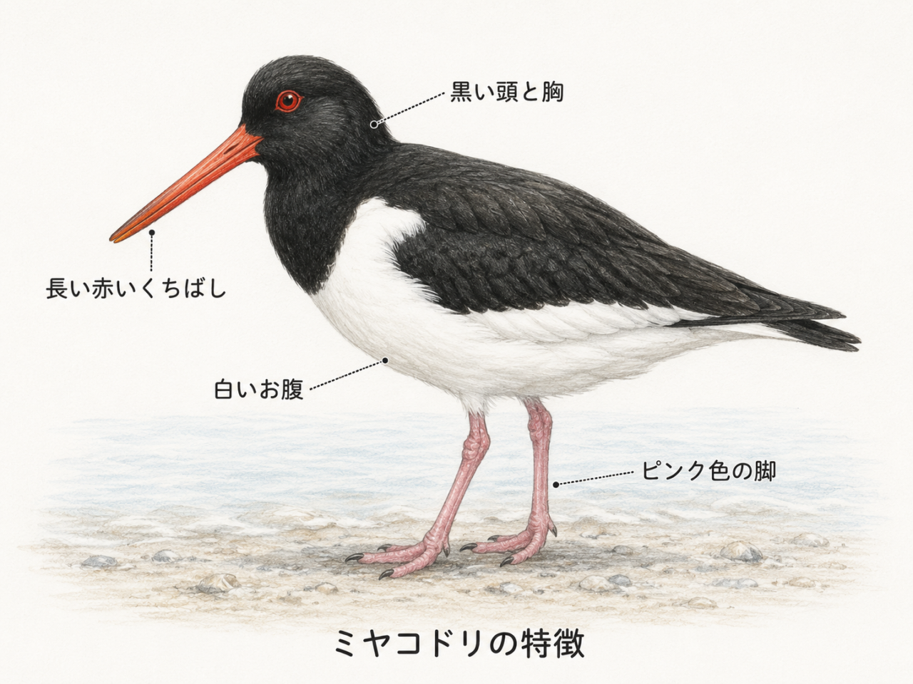 ミヤコドリの特徴と見分け方