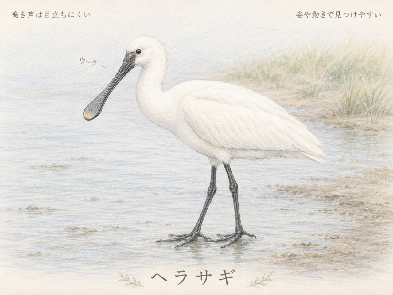 ヘラサギの鳴き声