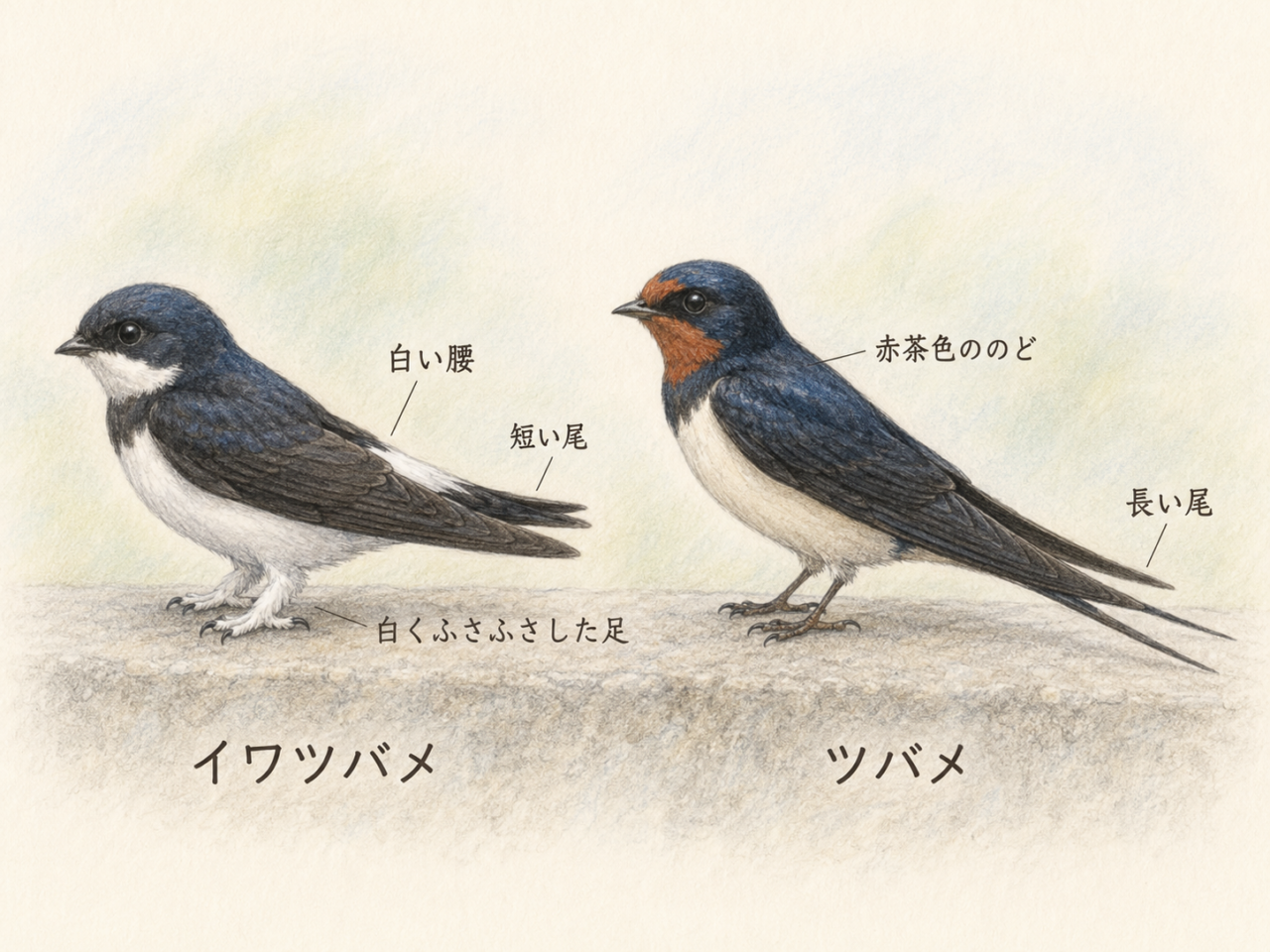 イワツバメとツバメの違い