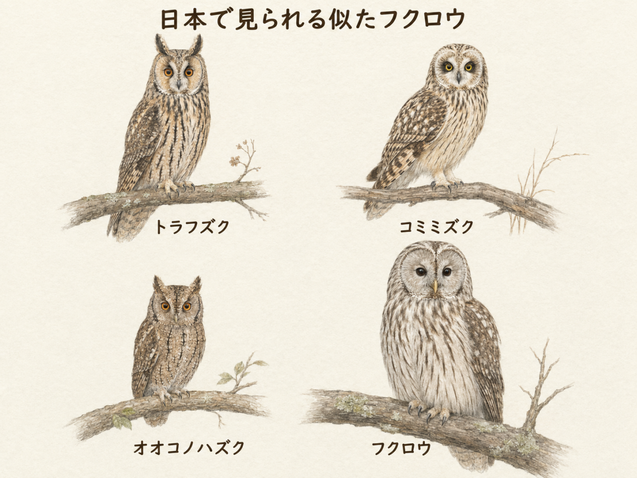 トラフズクと似ている鳥