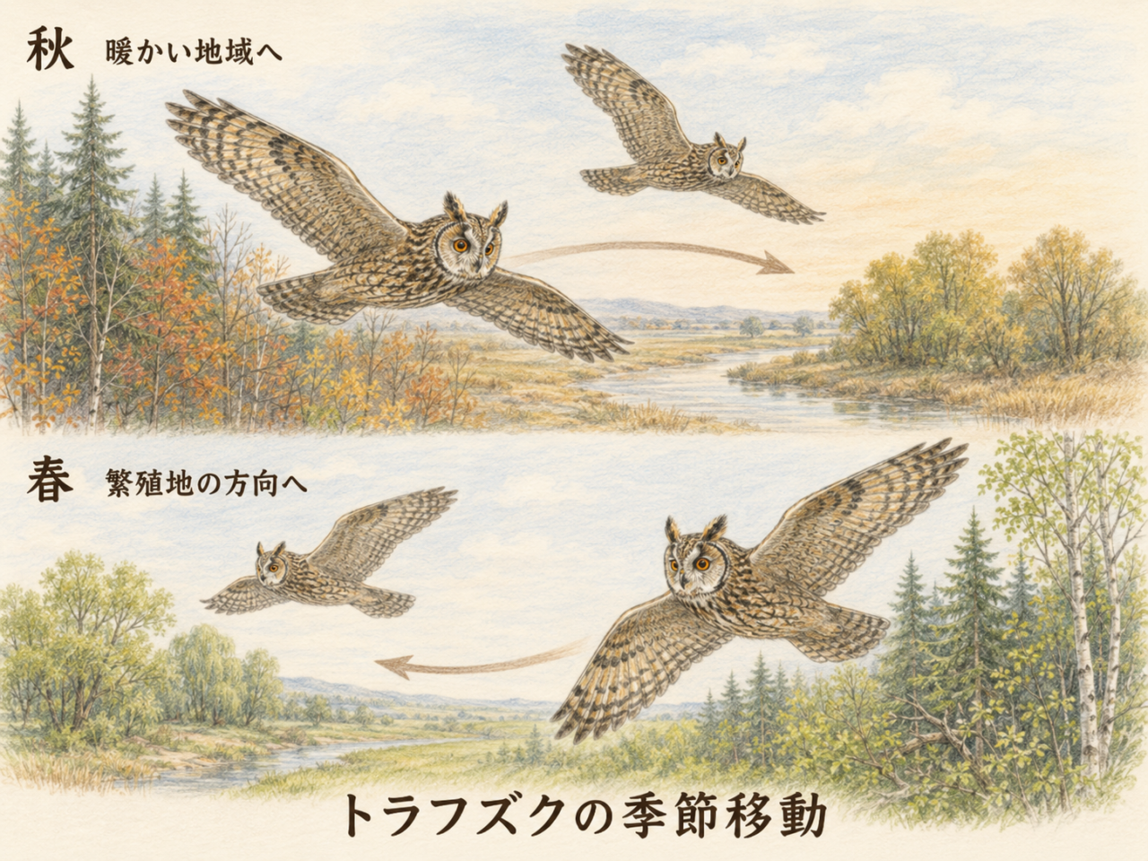 トラフズクは渡りをする鳥?