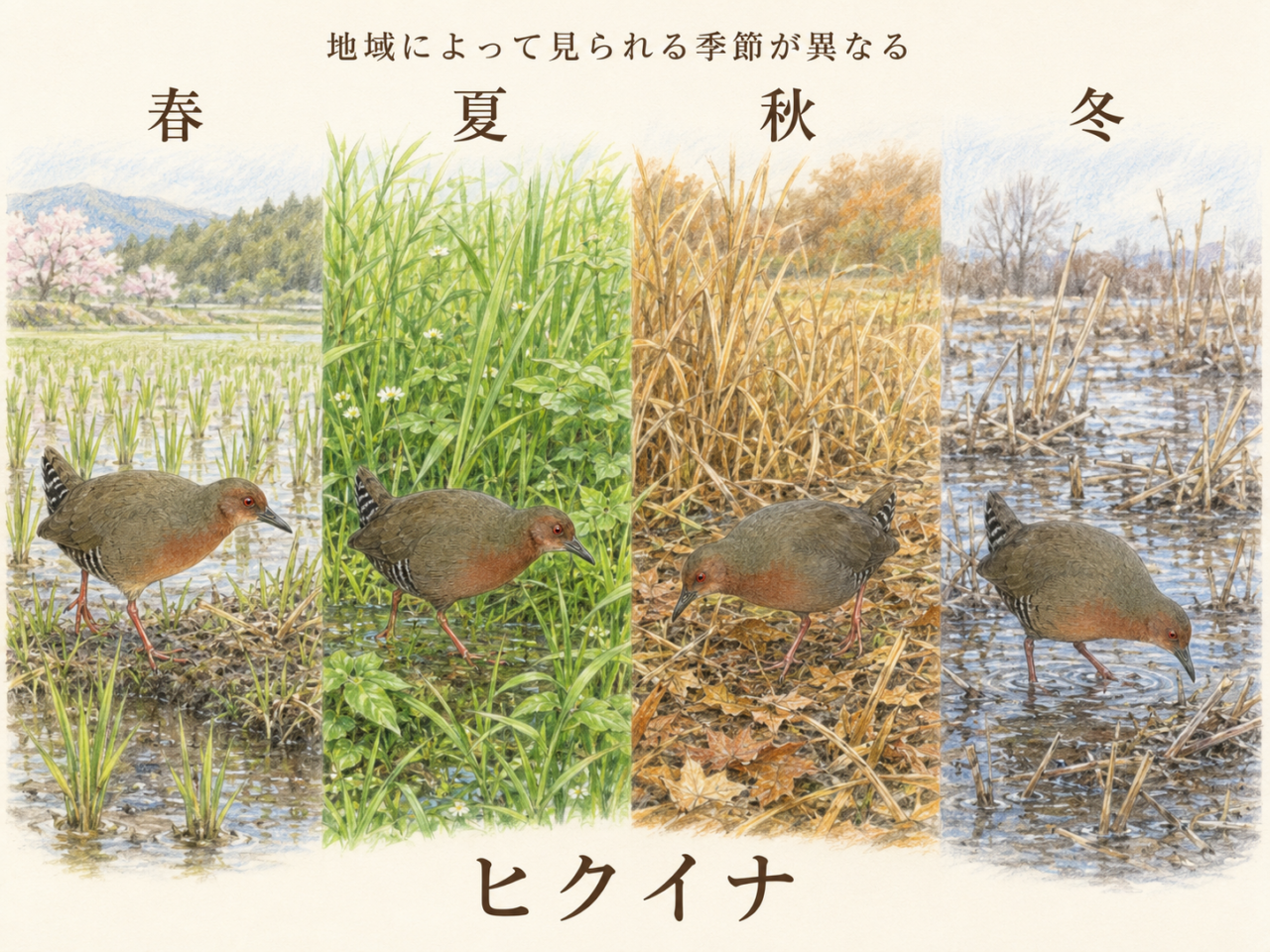 ヒクイナが見られる季節