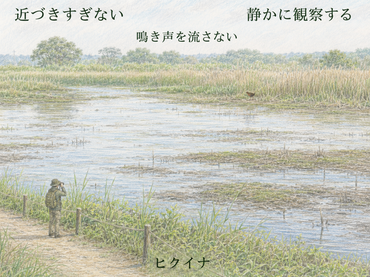 ヒクイナを観察するときのマナー