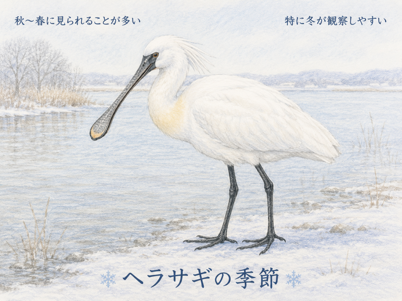 ヘラサギが見られる季節