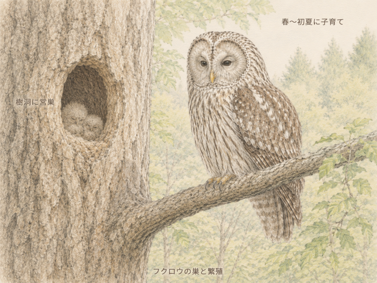 フクロウの巣と繁殖