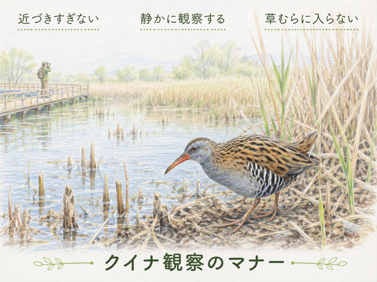 クイナを観察するときのマナー