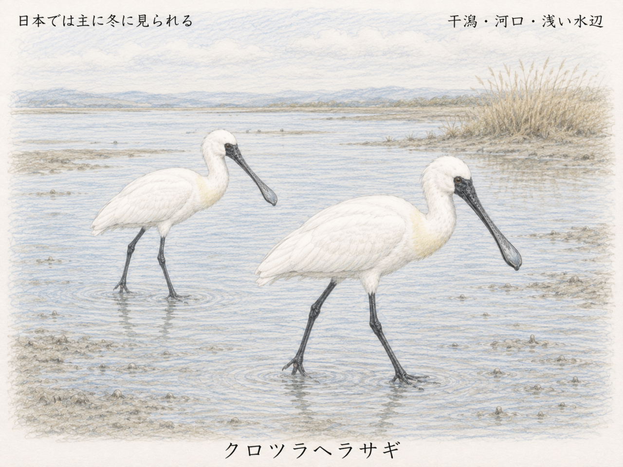 クロツラヘラサギは日本のどこにいる？