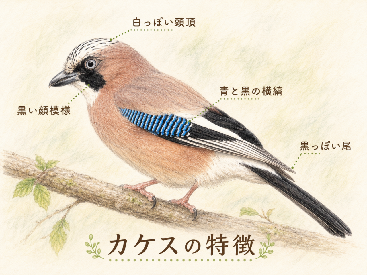 カケスの特徴|初心者が見るべき識別ポイント
