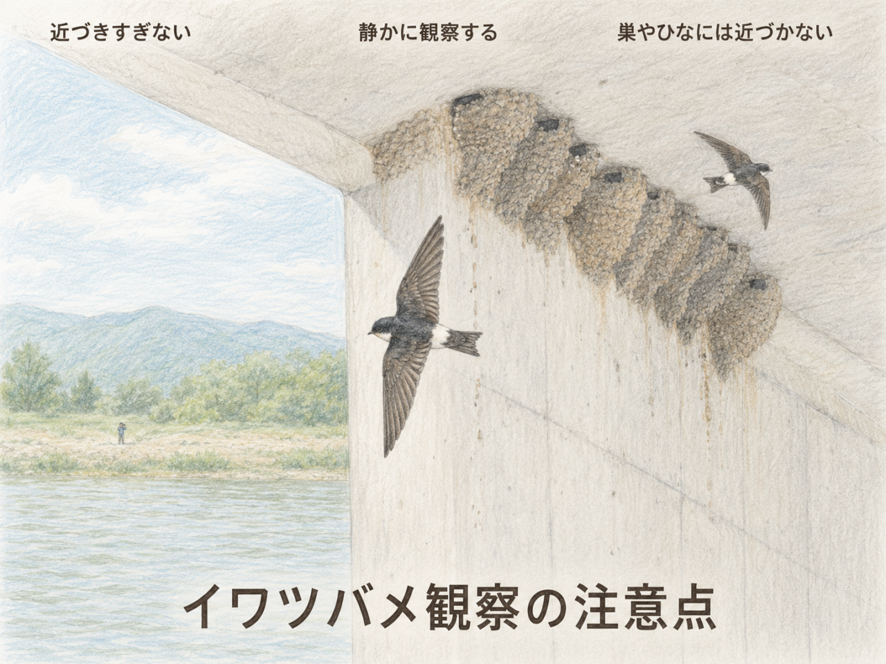 イワツバメ観察の注意点