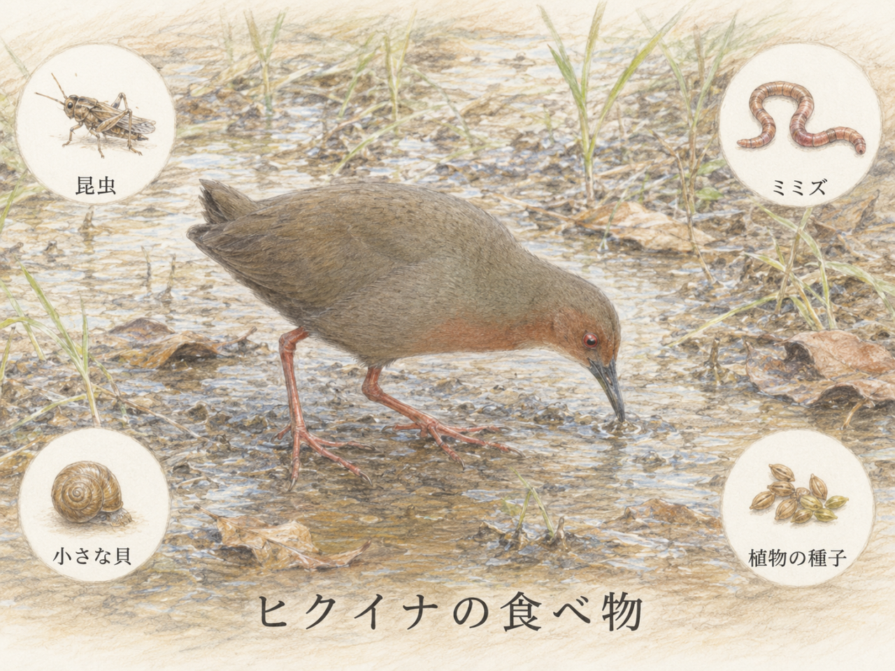 ヒクイナの食べ物